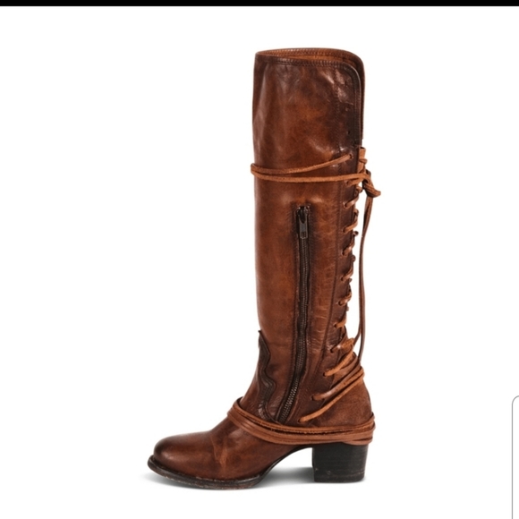 Steven Cognac Coal Distressed Boot 